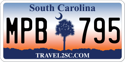 SC license plate MPB795