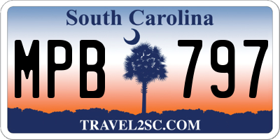 SC license plate MPB797