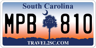 SC license plate MPB810