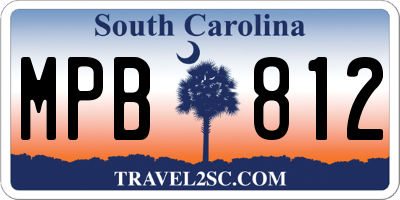 SC license plate MPB812