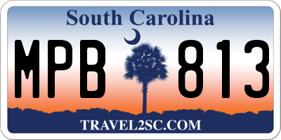 SC license plate MPB813