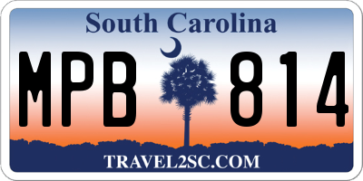 SC license plate MPB814
