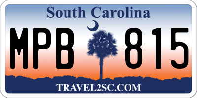 SC license plate MPB815