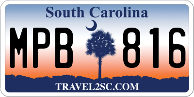 SC license plate MPB816