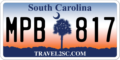 SC license plate MPB817