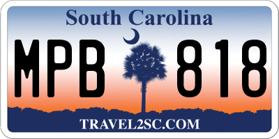 SC license plate MPB818