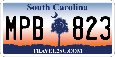 SC license plate MPB823