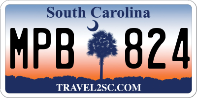 SC license plate MPB824