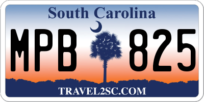 SC license plate MPB825
