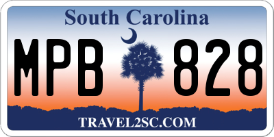 SC license plate MPB828