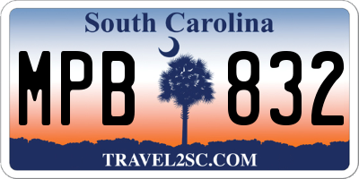 SC license plate MPB832