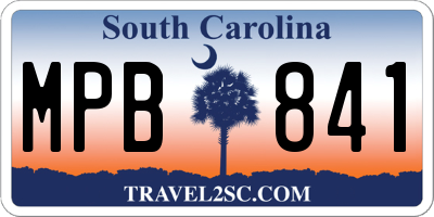 SC license plate MPB841
