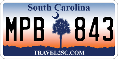 SC license plate MPB843