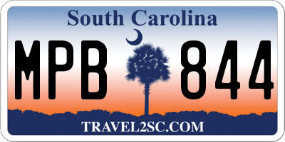 SC license plate MPB844