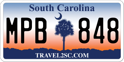 SC license plate MPB848