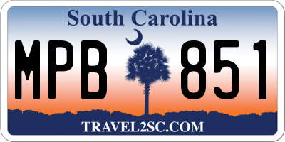 SC license plate MPB851