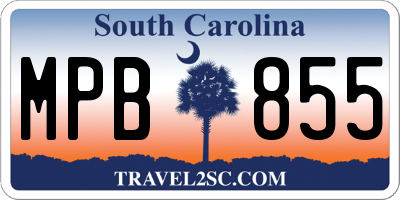 SC license plate MPB855
