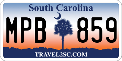 SC license plate MPB859