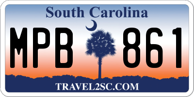 SC license plate MPB861