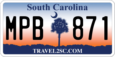 SC license plate MPB871