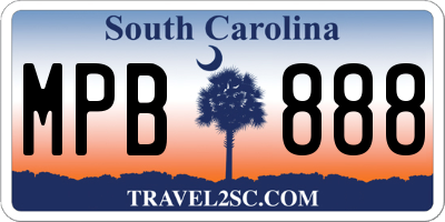 SC license plate MPB888