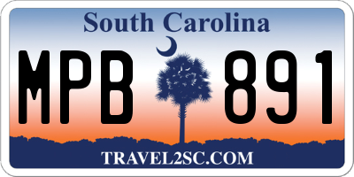 SC license plate MPB891