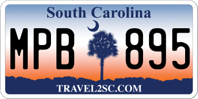 SC license plate MPB895