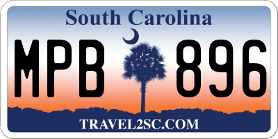 SC license plate MPB896
