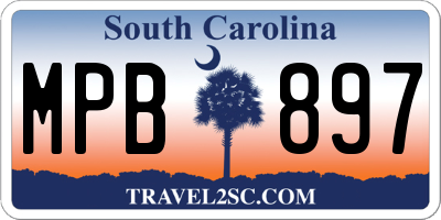 SC license plate MPB897