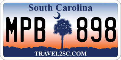 SC license plate MPB898
