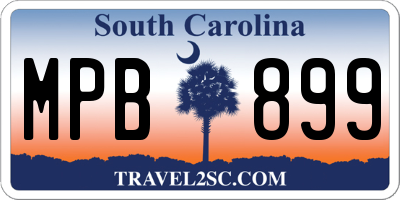 SC license plate MPB899