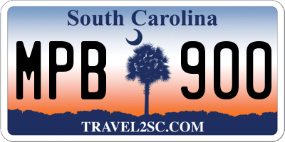 SC license plate MPB900