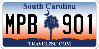 SC license plate MPB901