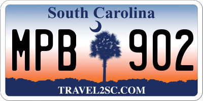 SC license plate MPB902