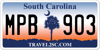 SC license plate MPB903
