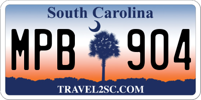 SC license plate MPB904