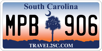 SC license plate MPB906