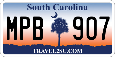 SC license plate MPB907