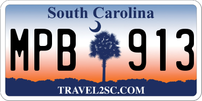 SC license plate MPB913