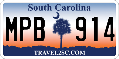 SC license plate MPB914