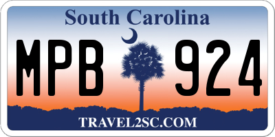 SC license plate MPB924