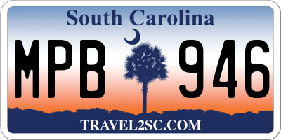 SC license plate MPB946