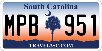 SC license plate MPB951