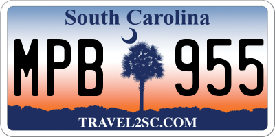 SC license plate MPB955
