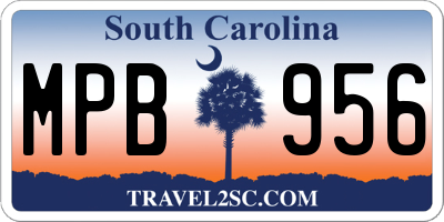 SC license plate MPB956