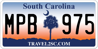 SC license plate MPB975