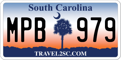 SC license plate MPB979