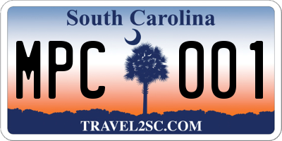 SC license plate MPC001