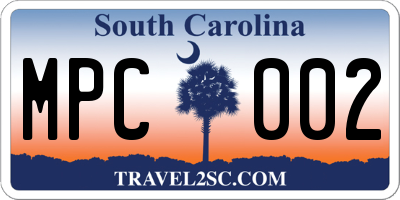 SC license plate MPC002