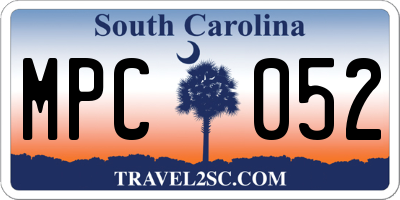 SC license plate MPC052